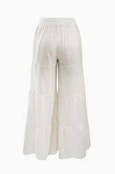 Tiered Wide Leg Drawstring Pants